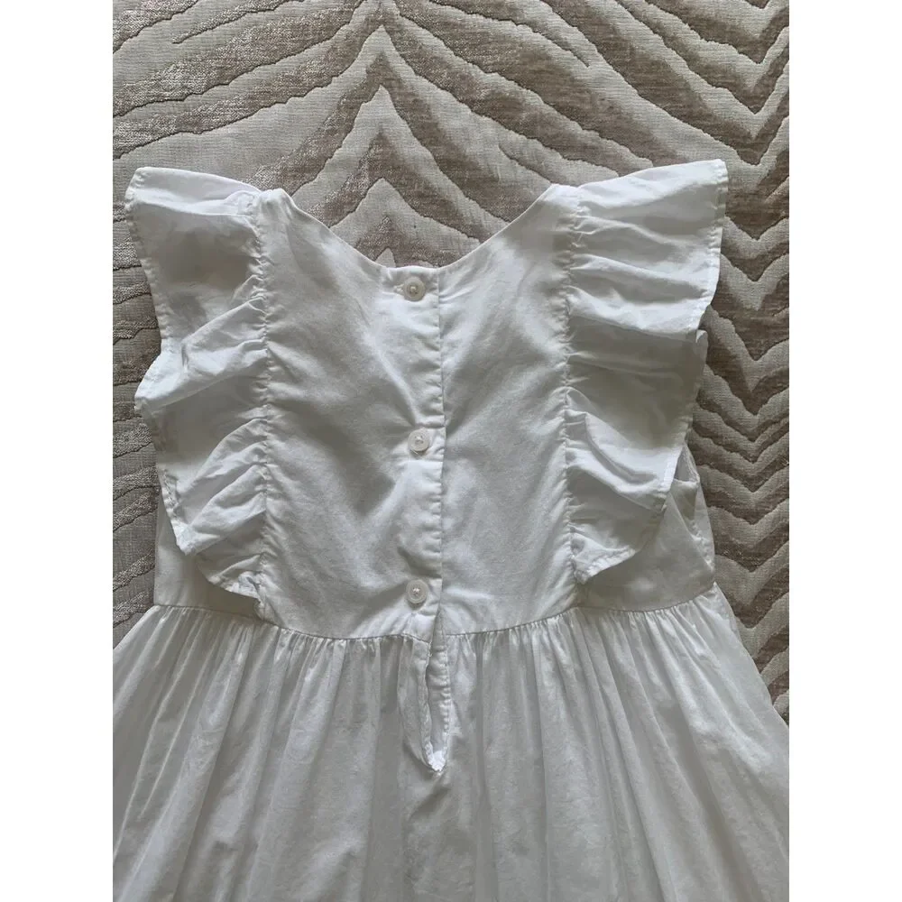 OshKosh B'gosh Toddler Girls' Cotton Pintuck Tiered White Dress 4T